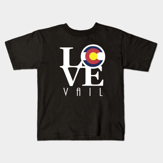 LOVE Vail, CO! Kids T-Shirt by HomeBornLoveColorado